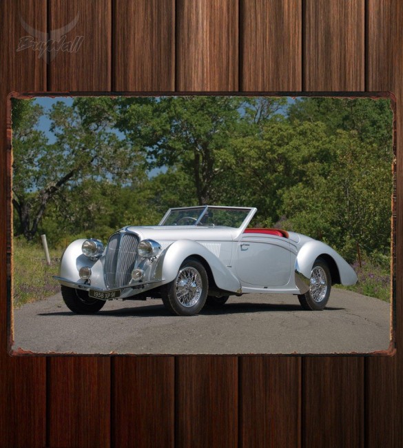 Металлическая табличка Delahaye 135 MS Sport Roadster by De Villar Металлическая табличка Delahaye 135 MS Sport Roadster by De Villar